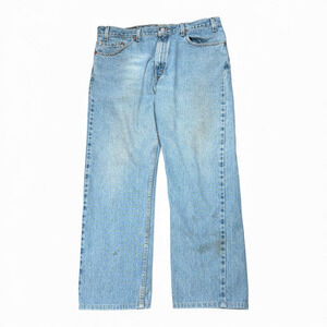Vintage Levis 505 Jeans Mens 36x28 Blue Light Wash Regular Straight Denim 90s
